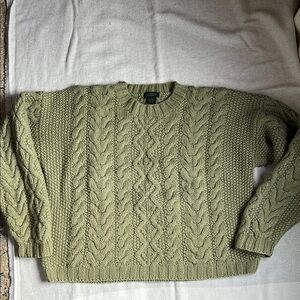 Green Cable Knit Sweater